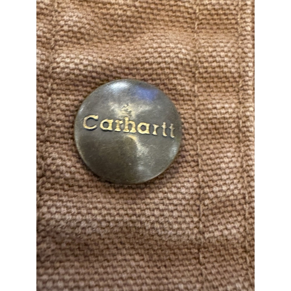 Carhartt Flannel Lined Duck Canvas Shirt Jacket Mens M Brown Snap S296brn - Picture 5 of 15